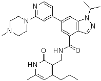 1-isopropyl-N-((6-methyl-2-oxo-4-propyl-1,2-dihydropyridin-3-yl)methyl)-6-(2-(4-methylpiperazin-1-yl)pyridin-4-yl)-1H-indazole-4-carboxamide S529441
