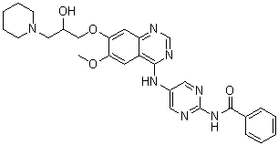 N-[5-[[7-(2-Hydroxy-3-piperidin-1-ylpropoxy)-6-methoxyquinazolin-4-yl]amino]pyrimidin-2-yl]benzamide