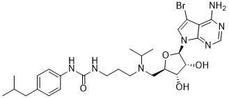 1-(3-((((2R,3S,4R,5R)-5-(4-Amino-5-bromo-7H-pyrrolo[2,3-d]pyrimidin-7-yl)-3,4-dihydroxytetrahydrofuran-2-yl)methyl)(isopropyl)amino)propyl)-3-(4-(tert-butyl)phenyl)urea S543086