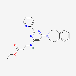 Ethyl 3-((6-(4,5-dihydro-1H-benzo[d]azepin-3(2H)-yl)-2-(pyridin-2-yl)pyrimidin-4-yl)amino)propanoate