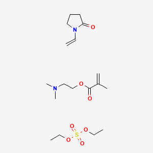 2-Propenoic acid, 2-methyl-, 2-(dimethylamino)ethyl ester, polymer with 1-ethenyl-2-pyrrolidinone, compd. with diethyl sulfate S1494465