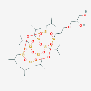 3-[3-[3,5,7,9,11,13,15-Heptakis(2-methylpropyl)-2,4,6,8,10,12,14,16,17,18,19,20-dodecaoxa-1,3,5,7,9,11,13,15-octasilapentacyclo[9.5.1.13,9.15,15.17,13]icosan-1-yl]propoxy]propane-1,2-diol S1919810