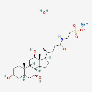 sodium;2-[4-(3,7,12-trihydroxy-10,13-dimethyl-2,3,4,5,6,7,8,9,11,12,14,15,16,17-tetradecahydro-1H-cyclopenta[a]phenanthren-17-yl)pentanoylamino]ethanesulfonate;hydrate