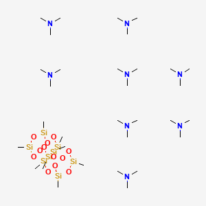 N,N-dimethylmethanamine;1,3,5,7,9,11,13,15-octamethyl-2,4,6,8,10,12,14,16,17,18,19,20-dodecaoxa-1,3,5,7,9,11,13,15-octasilapentacyclo[9.5.1.13,9.15,15.17,13]icosane S3438964