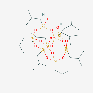 7,13-Dihydroxy-1,3,5,7,9,11,13,15-octakis(2-methylpropyl)-2,4,6,8,10,12,14,16,17,18,19-undecaoxa-1,3,5,7,9,11,13,15-octasilatetracyclo[9.5.1.13,9.15,15]nonadecane S3466923