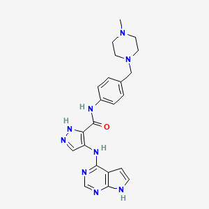 N-[4-[(4-methylpiperazin-1-yl)methyl]phenyl]-4-(7H-pyrrolo[2,3-d]pyrimidin-4-ylamino)-1H-pyrazole-5-carboxamide S528305