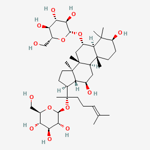 2-[[3,12-dihydroxy-4,4,8,10,14-pentamethyl-17-[6-methyl-2-[3,4,5-trihydroxy-6-(hydroxymethyl)oxan-2-yl]oxyhept-5-en-2-yl]-2,3,5,6,7,9,11,12,13,15,16,17-dodecahydro-1H-cyclopenta[a]phenanthren-6-yl]oxy]-6-(hydroxymethyl)oxane-3,4,5-triol