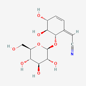 (2E)-2-[4,5-dihydroxy-6-[3,4,5-trihydroxy-6-(hydroxymethyl)oxan-2-yl]oxycyclohex-2-en-1-ylidene]acetonitrile