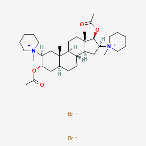 [(2S,3S,5S,8R,9S,10S,13S,14S,16S,17R)-17-acetyloxy-10,13-dimethyl-2,16-bis(1-methylpiperidin-1-ium-1-yl)-2,3,4,5,6,7,8,9,11,12,14,15,16,17-tetradecahydro-1H-cyclopenta[a]phenanthren-3-yl] acetate bromide