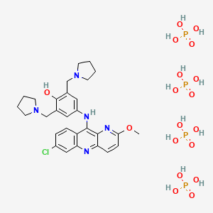 4-[(7-chloro-2-methoxybenzo[b][1,5]naphthyridin-10-yl)amino]-2,6-bis(pyrrolidin-1-ylmethyl)phenol;phosphoric acid