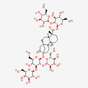 [4,5-Dihydroxy-6-(hydroxymethyl)-3-[3,4,5-trihydroxy-6-(hydroxymethyl)oxan-2-yl]oxyoxan-2-yl] 13-[5-hydroxy-6-(hydroxymethyl)-3,4-bis[[3,4,5-trihydroxy-6-(hydroxymethyl)oxan-2-yl]oxy]oxan-2-yl]oxy-5,9-dimethyl-14-methylidenetetracyclo[11.2.1.01,10.04,9]hexadecane-5-carboxylate