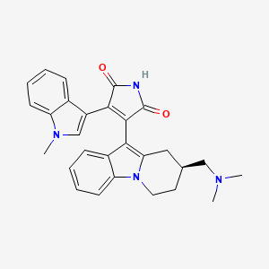 (S)-3-(8-(Dimethylaminomethyl)-6,7,8,9-tetrahydropyrido(1,2-a)indol-10-yl)-4-(1-methyl-3-indolyl)-1H-pyrrole-2,5-dione hydrochloride S541645