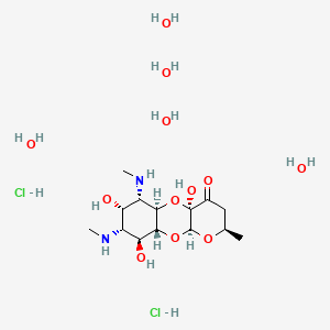 (1R,3S,5R,8R,10R,11S,12S,13R,14S)-8,12,14-trihydroxy-5-methyl-11,13-bis(methylamino)-2,4,9-trioxatricyclo[8.4.0.03,8]tetradecan-7-one;hydrate;hydrochloride