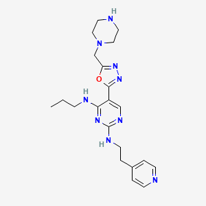 2,4-Pyrimidinediamine, 5-(5-(1-piperazinylmethyl)-1,3,4-oxadiazol-2-yl)-N4-propyl-N2-(2-(4-pyridinyl)ethyl)-