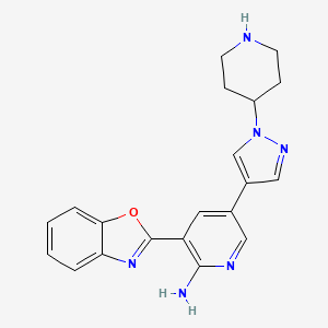 3-(1,3-Benzoxazol-2-yl)-5-[1-(4-piperidyl)pyrazol-4-yl]pyridin-2-amine