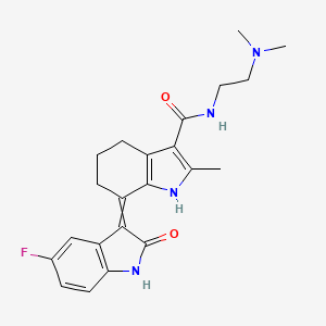 N-[2-(dimethylamino)ethyl]-7-(5-fluoro-2-oxo-1H-indol-3-ylidene)-2-methyl-1,4,5,6-tetrahydroindole-3-carboxamide