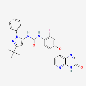 1-(3-(tert-butyl)-1-phenyl-1H-pyrazol-5-yl)-3-(2-fluoro-4-((3-oxo-3,4-dihydropyrido[2,3-b]pyrazin-8-yl)oxy)phenyl)urea