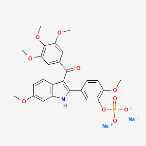 sodium 2-methoxy-5-(6-methoxy-3-(3,4,5-trimethoxybenzoyl)-1H-indol-2-yl)phenyl phosphate