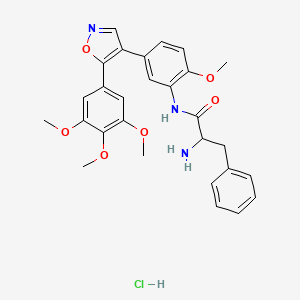 2-amino-N-[2-methoxy-5-[5-(3,4,5-trimethoxyphenyl)-1,2-oxazol-4-yl]phenyl]-3-phenylpropanamide;hydrochloride