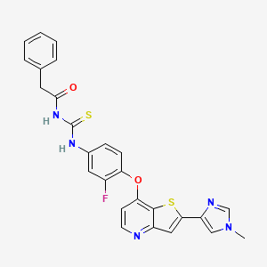 N-(3-fluoro-4-(2-(1-methyl-1H-imidazol-4-yl)thieno[3,2-b]pyridin-7-yloxy)phenylcarbamothioyl)-2-phenylacetamide