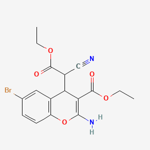 Ethyl 2-amino-6-bromo-4-(1-cyano-2-ethoxy-2-oxoethyl)-4H-chromene-3-carboxylate