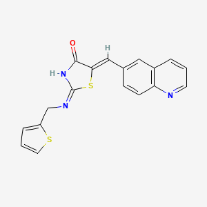 (5Z)-5-(quinolin-6-ylmethylidene)-2-[(thiophen-2-ylmethyl)amino]-1,3-thiazol-4(5H)-one