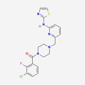 (3-Chloro-2-fluorophenyl)(4-((6-(thiazol-2-ylamino)pyridin-2-yl)methyl)piperazin-1-yl)methanone