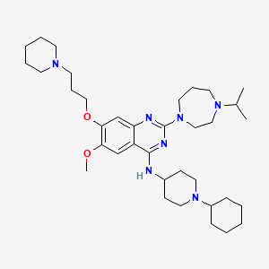 N-(1-cyclohexylpiperidin-4-yl)-2-(4-isopropyl-1,4-diazepan-1-yl)-6-methoxy-7-(3-(piperidin-1-yl)propoxy)quinazolin-4-amine