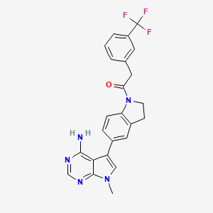 1-(5-(4-amino-7-methyl-7H-pyrrolo[2,3-d]pyrimidin-5-yl)indolin-1-yl)-2-(3-(trifluoromethyl)phenyl)ethanone