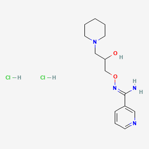 3-Pyridinecarboximidamide, N-(2-hydroxy-3-(1-piperidinyl)propoxy)-, hydrochloride (1:2)