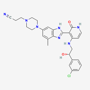 (S)-3-(4-(2-(4-(2-(3-chlorophenyl)-2-hydroxyethylamino)-2-oxo-1,2-dihydropyridin-3-yl)-7-methyl-1H-benzo[d]imidazol-5-yl)piperazin-1-yl)propanenitrile