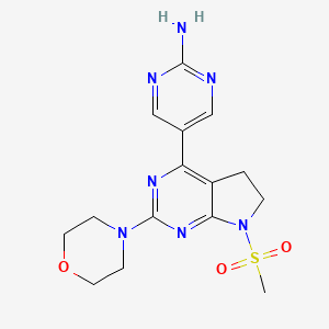 5-(7-(methylsulfonyl)-2-morpholino-6,7-dihydro-5H-pyrrolo[2,3-d]pyrimidin-4-yl)pyrimidin-2-amine
