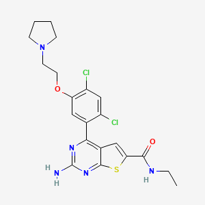 2-amino-4-(2,4-dichloro-5-(2-(pyrrolidin-1-yl)ethoxy)phenyl)-N-ethylthieno[2,3-d]pyrimidine-6-carboxamide