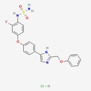 Sulfamide, N-(2-fluoro-4-(4-(2-(phenoxymethyl)-1H-imidazol-5-yl)phenoxy)phenyl)-, hydrochloride (1:1)