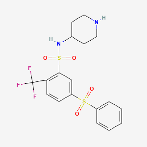 5-(phenylsulfonyl)-N-(piperidin-4-yl)-2-(trifluoromethyl)benzenesulfonamide