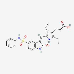3-[2,4-Diethyl-5-[(Z)-[2-oxo-5-(phenylsulfamoyl)-1H-indol-3-ylidene]methyl]-1H-pyrrol-3-yl]propanoic acid