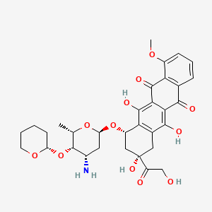 (7S,9S)-7-[(2R,4S,5S,6S)-4-amino-6-methyl-5-[(2S)-oxan-2-yl]oxyoxan-2-yl]oxy-6,9,11-trihydroxy-9-(2-hydroxyacetyl)-4-methoxy-8,10-dihydro-7H-tetracene-5,12-dione