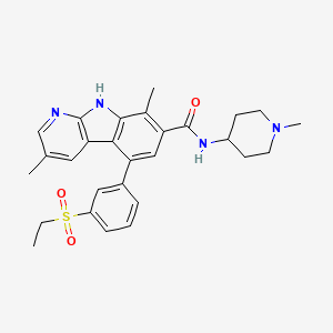 5-(3-(ethylsulfonyl)phenyl)-3,8-dimethyl-N-(1-methylpiperidin-4-yl)-9H-pyrido[2,3-b]indole-7-carboxamide