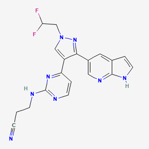 Propanenitrile, 3-[[4-[1-(2,2-difluoroethyl)-3-(1H-pyrrolo[2,3-b]pyridin-5-yl)-1H-pyrazol-4-yl]-2-pyrimidinyl]amino]-