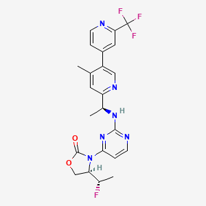 (4R)-4-[(1S)-1-fluoroethyl]-3-[2-[[(1S)-1-[4-methyl-5-[2-(trifluoromethyl)pyridin-4-yl]pyridin-2-yl]ethyl]amino]pyrimidin-4-yl]-1,3-oxazolidin-2-one