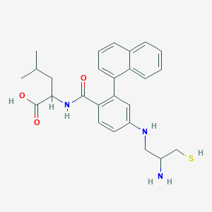 2-[[4-[(2-Amino-3-sulfanylpropyl)amino]-2-naphthalen-1-ylbenzoyl]amino]-4-methylpentanoic acid