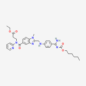 ethyl N-[(2-{[(4-{N'-[(hexyloxy)carbonyl]carbamimidoyl}phenyl)amino]methyl}-1-methyl-1H-benzimidazol-5-yl)carbonyl]-N-pyridin-2-yl-beta-alaninate