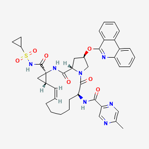 (1S,4R,6S,14S,18R)-N-cyclopropylsulfonyl-14-[(5-methylpyrazine-2-carbonyl)amino]-2,15-dioxo-18-phenanthridin-6-yloxy-3,16-diazatricyclo[14.3.0.04,6]nonadec-7-ene-4-carboxamide
