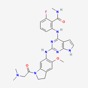 2-((2-((1-(2-(Dimethylamino)acetyl)-5-methoxyindolin-6-yl)amino)-7H-pyrrolo[2,3-d]pyrimidin-4-yl)amino)-6-fluoro-N-methylbenzamide