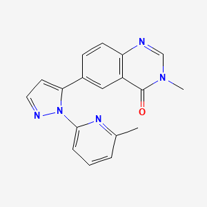 3-Methyl-6-[2-(6-methylpyridin-2-yl)pyrazol-3-yl]quinazolin-4-one