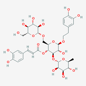 [(2R,3R,4R,5R,6R)-6-[2-(3,4-dihydroxyphenyl)ethoxy]-5-hydroxy-2-[[(2R,3R,4S,5S,6R)-3,4,5-trihydroxy-6-(hydroxymethyl)tetrahydropyran-2-yl]oxymethyl]-4-[(2S,3R,4R,5R,6S)-3,4,5-trihydroxy-6-methyl-tetrahydropyran-2-yl]oxy-tetrahydropyran-3-yl] 3-(3,4-dihydroxyphenyl)prop-2-enoate