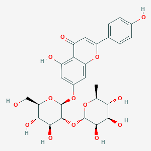 7-[4,5-dihydroxy-6-(hydroxymethyl)-3-(3,4,5-trihydroxy-6-methyloxan-2-yl)oxyoxan-2-yl]oxy-5-hydroxy-2-(4-hydroxyphenyl)chromen-4-one