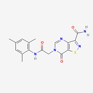 7-oxo-6-{[(2,4,6-trimethylphenyl)carbamoyl]methyl}-6H,7H-[1,2]thiazolo[4,5-d]pyrimidine-3-carboxamide