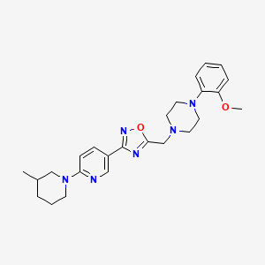 1-(2-methoxyphenyl)-4-({3-[6-(3-methylpiperidin-1-yl)pyridin-3-yl]-1,2,4-oxadiazol-5-yl}methyl)piperazine