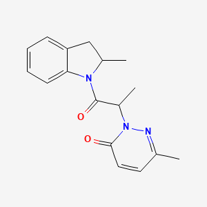 6-methyl-2-[1-(2-methyl-2,3-dihydro-1H-indol-1-yl)-1-oxopropan-2-yl]-2,3-dihydropyridazin-3-one